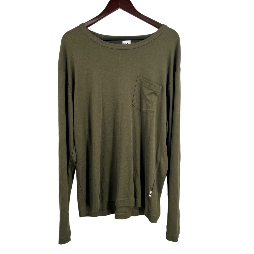 NN07 No Nationality Arnold Long Sleeve Tee Olive Green Cotton Modal Size 2XL New